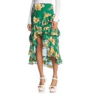 Alice + Olivia Sasha Asymmetric Ruffle Skirt